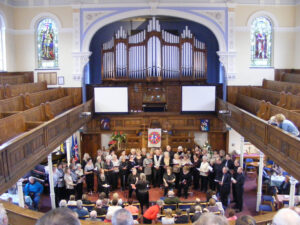 Choir performing in Toll Gavel Methodist Church during Beverley Christmas festival 8th Dec 2013 - Photograph courtesy N Clarke